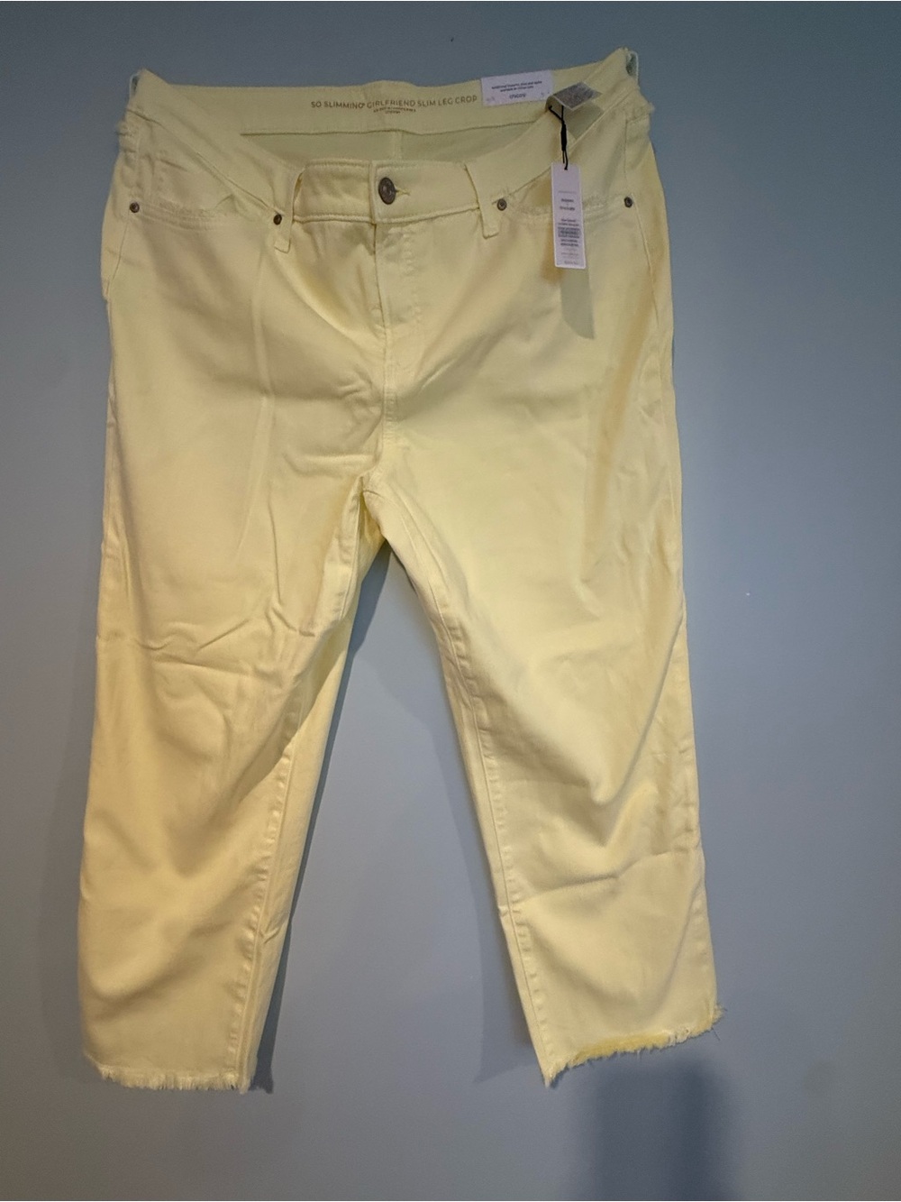 Chico's Pastel Yellow Girlfriend Slim Leg Jeans